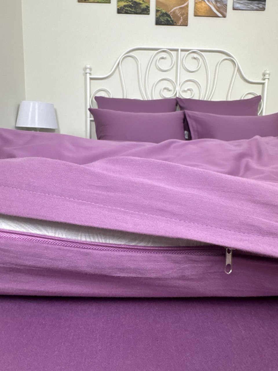 КПБ  сатин однотонный Темно-синяя коллекция Реноме<OS-002 Сливовый> 