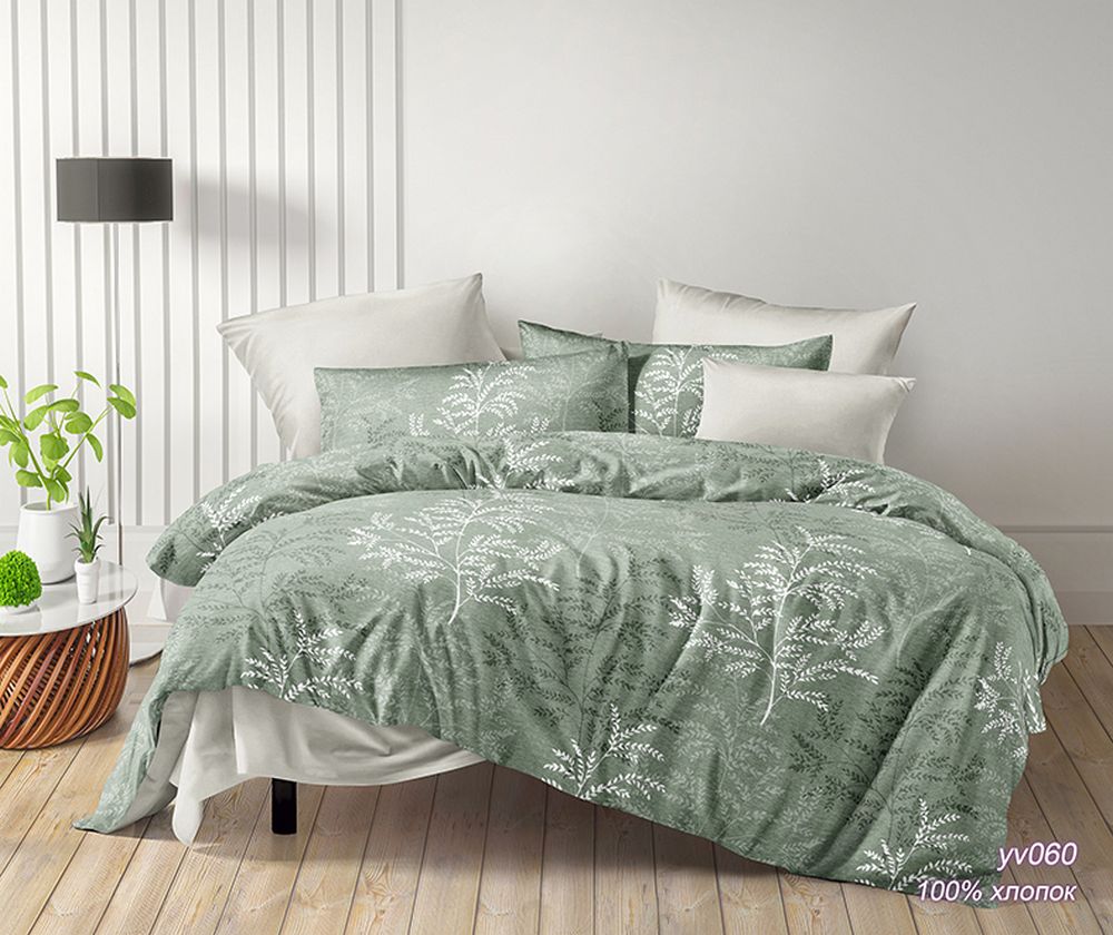 КПБ  поплин Оливковая коллекция Реноме<УУ 060> 