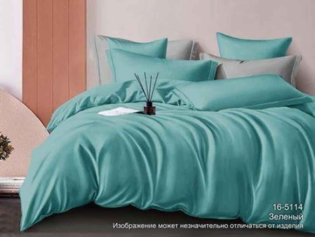 КПБ  сатин однотонный Люксор<16-5114 TPX Зеленый >