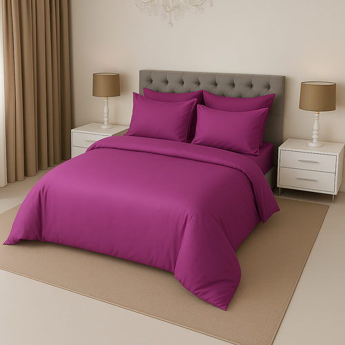 КПБ  сатин однотонный Темно-синяя коллекция Реноме<OS-002 Сливовый> 