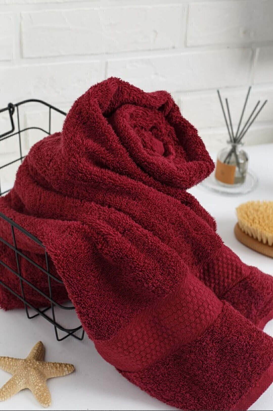 Полотенце махровое Соты 460гр/м2, 945 бордовый