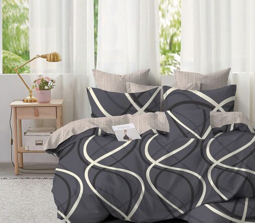 КПБ  сатин Темно-синяя коллекция Стандарт Реноме<St-2605> 