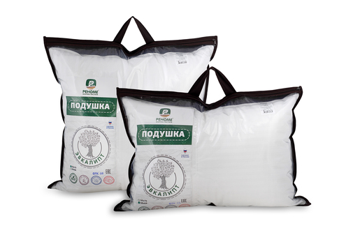 Подушка эвкалипт, заменитель лебяжьего пуха сатин Реноме