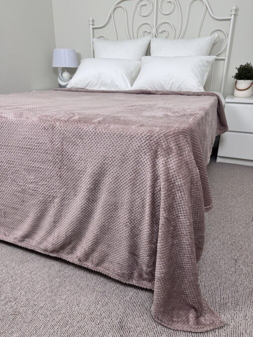 Плед однотонный жаккард в пакете Pinoli Реноме, PN-015 светло-коричневый