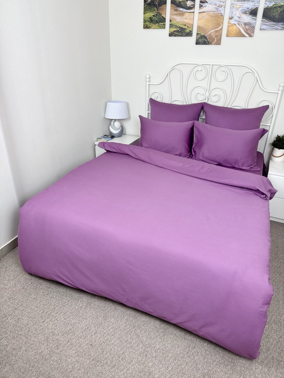 КПБ сатин однотонный Темно-синяя коллекция Реноме<OS-002 Сливовый>