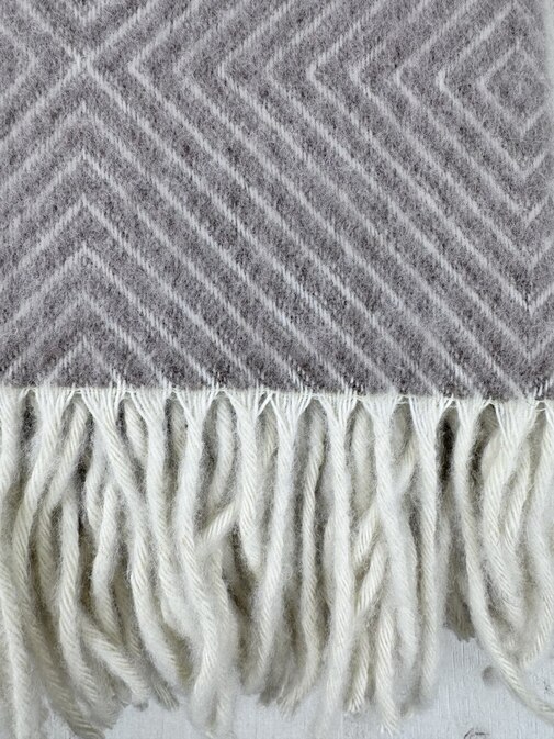 Плед Марсель с бахромой Влади, белый/ бл.коричневый, Lille