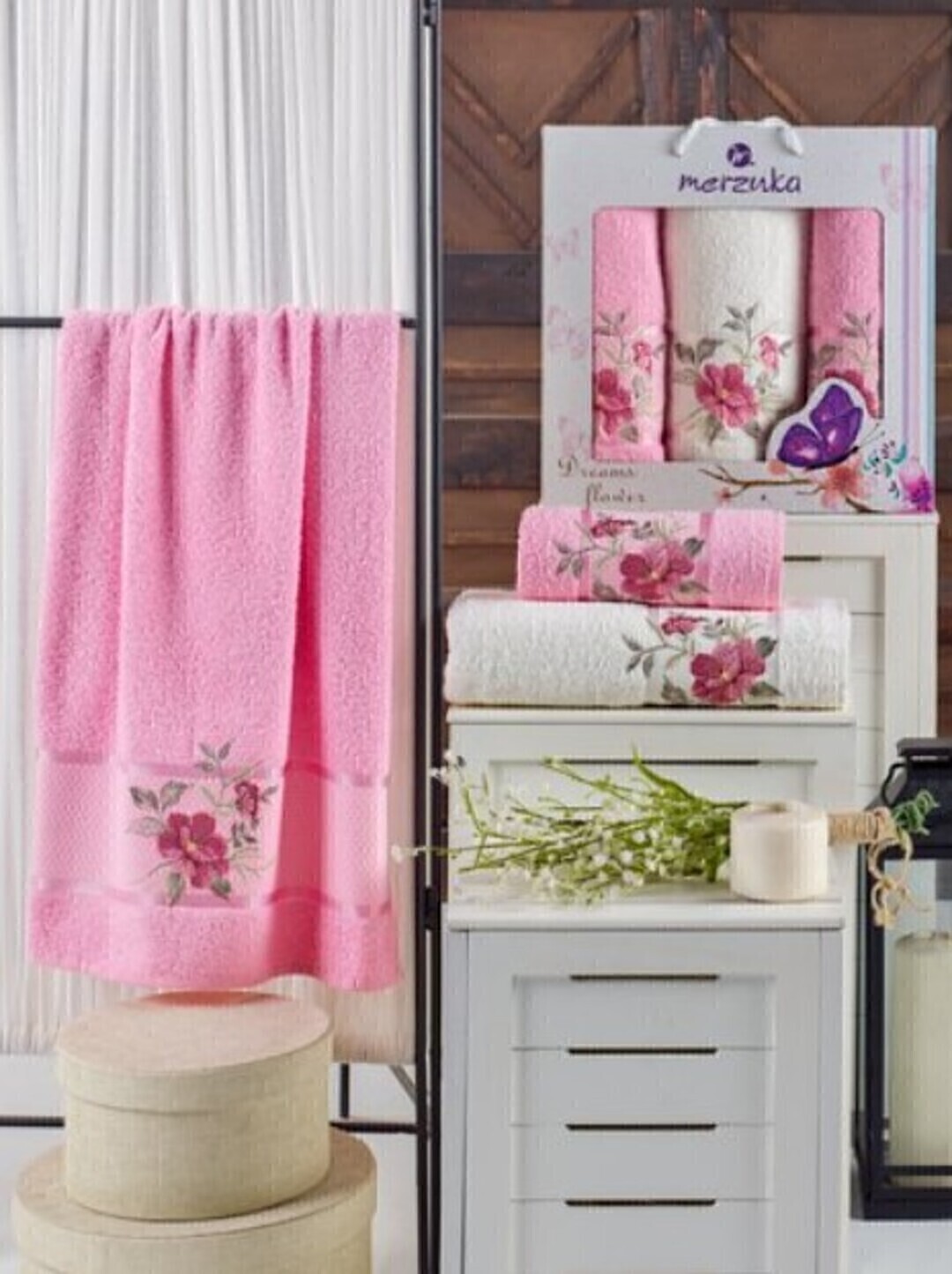 Набор полотенец махровых Dreams Flower Цветок мечты 380гр Merzuka