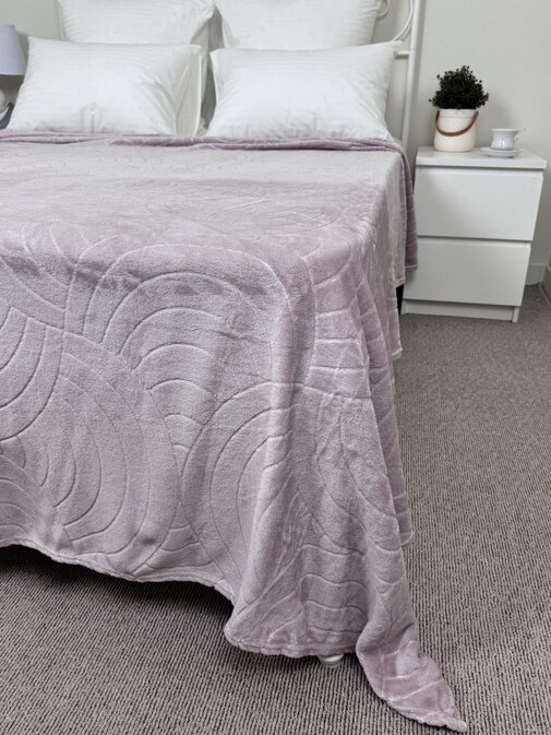 Плед однотонный жаккард Элит Реноме, 006 аура пыльная роза