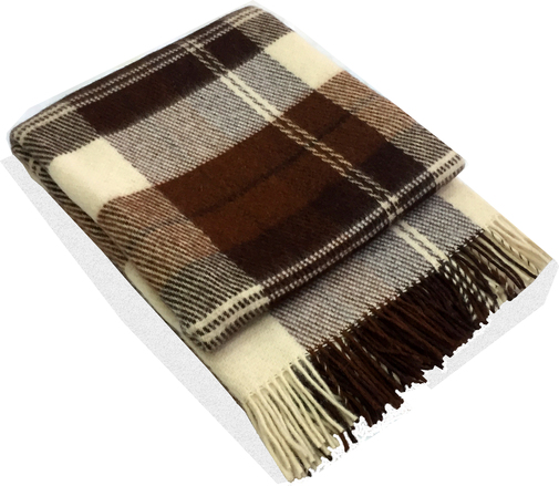 Плед Эльф с бахромой Влади, белый-терракот-коричневый, NOAH