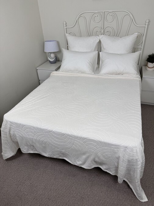 Плед однотонный жаккард Элит Реноме, 001 аура белый