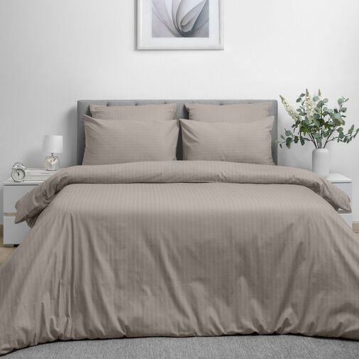 КПБ  поплин страйп-дизайн (нав 50*70) Волшебная ночь<8709/11 Coffee cream Скидка>