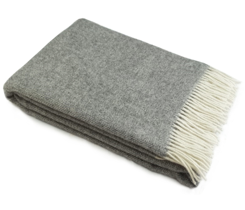 Плед Лаура с бахромой Влади, белый-серый, 9010534