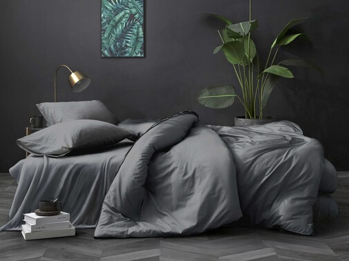 КПБ  поплин однотонный Люксор<Графит >