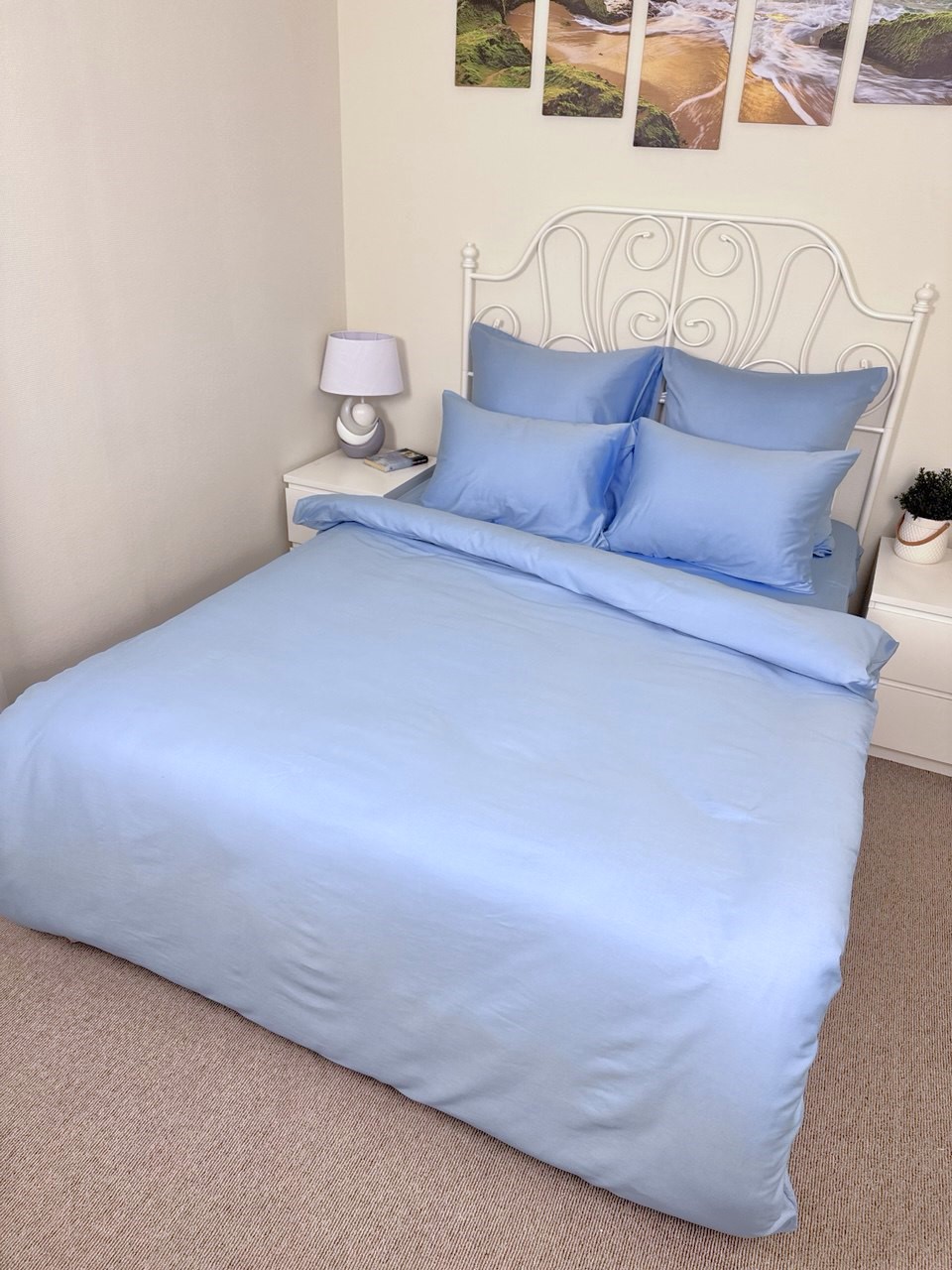 КПБ сатин однотонный Темно-синяя коллекция Реноме<OS-001 Небесный>