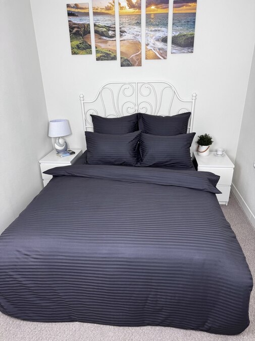 КПБ страйп-сатин однотонный Графитовая коллекция Реноме<Ss-003 Графит>