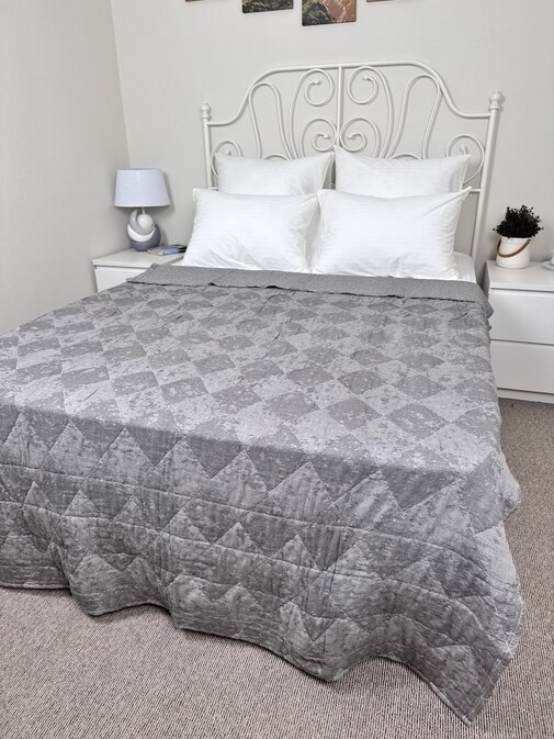 Покрывало хлопковое 46..347 7Я, 4608347, темно-серый