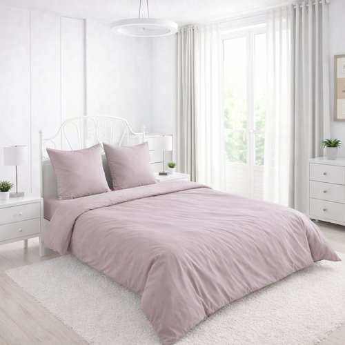 КПБ  поплин однотонный Оливковая коллекция Реноме<15-2706 Серебристо-розовый> 