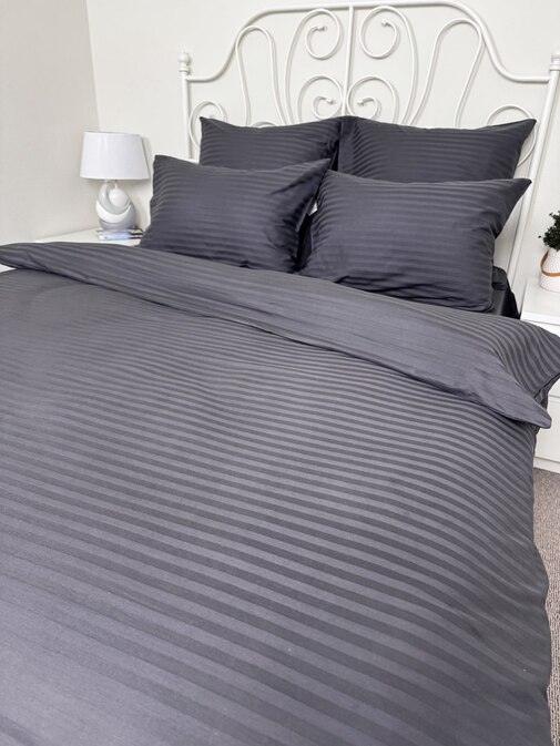 КПБ страйп-сатин однотонный Графитовая коллекция Реноме<Ss-003 Графит>