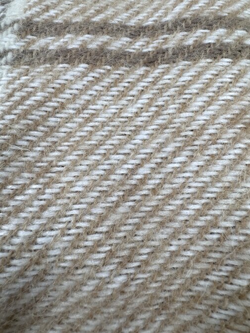 Плед Эльф с бахромой Влади, белый-бежевый-коричневый, MASON