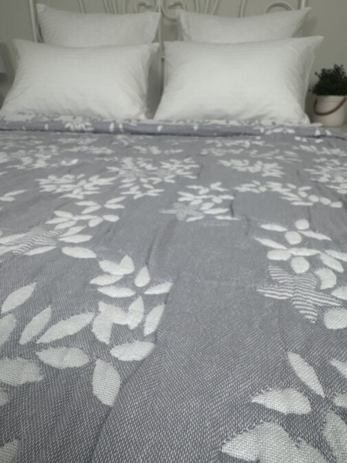 Покрывало хлопковое 46..298 7Я, 4610298, серый