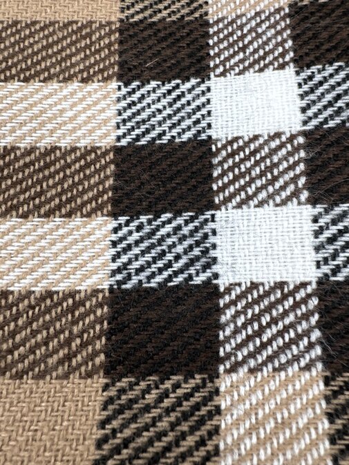 Плед Элис с бахромой Влади, белый-бежевый-коричневый, В5