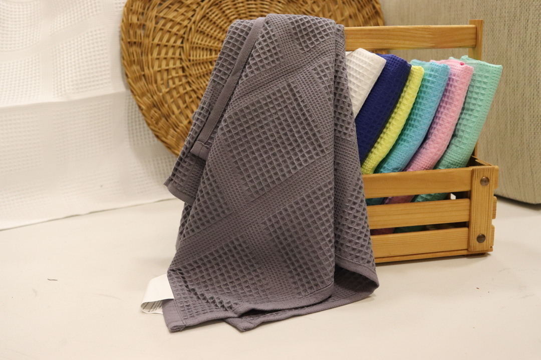 Полотенце вафельное CW 35-75 Узбекистан, 910 серый