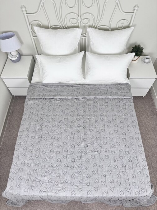 Покрывало хлопковое 46..355 7Я, 4608355, серый