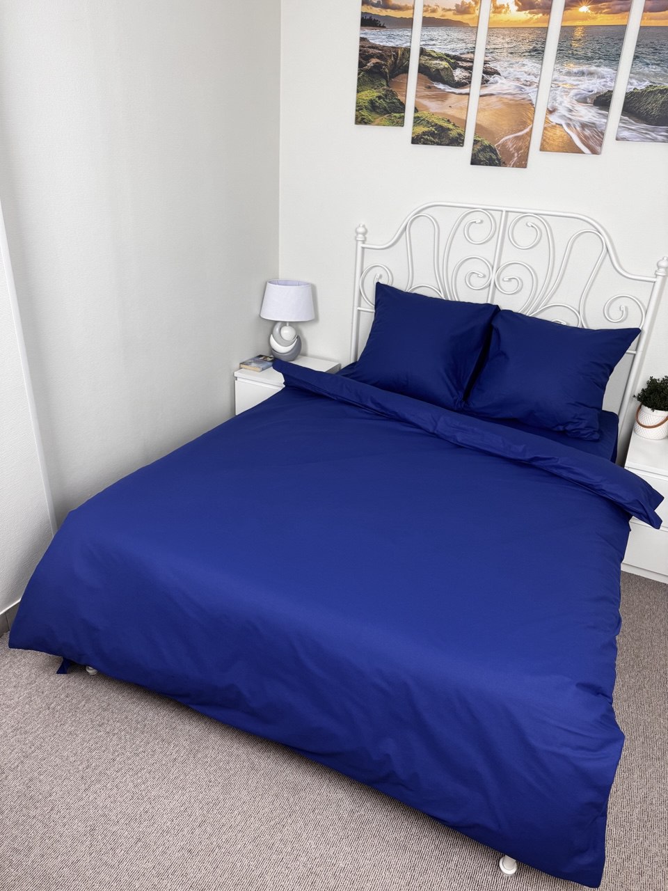 КПБ поплин однотонный Оливковая коллекция Реноме<19-4029 Темно-синий>