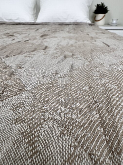 Покрывало хлопковое 46..347 7Я, 4608347, бежевый