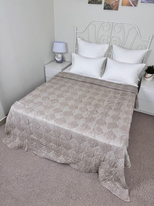 Покрывало хлопковое 46..347 7Я, 4608347, бежевый