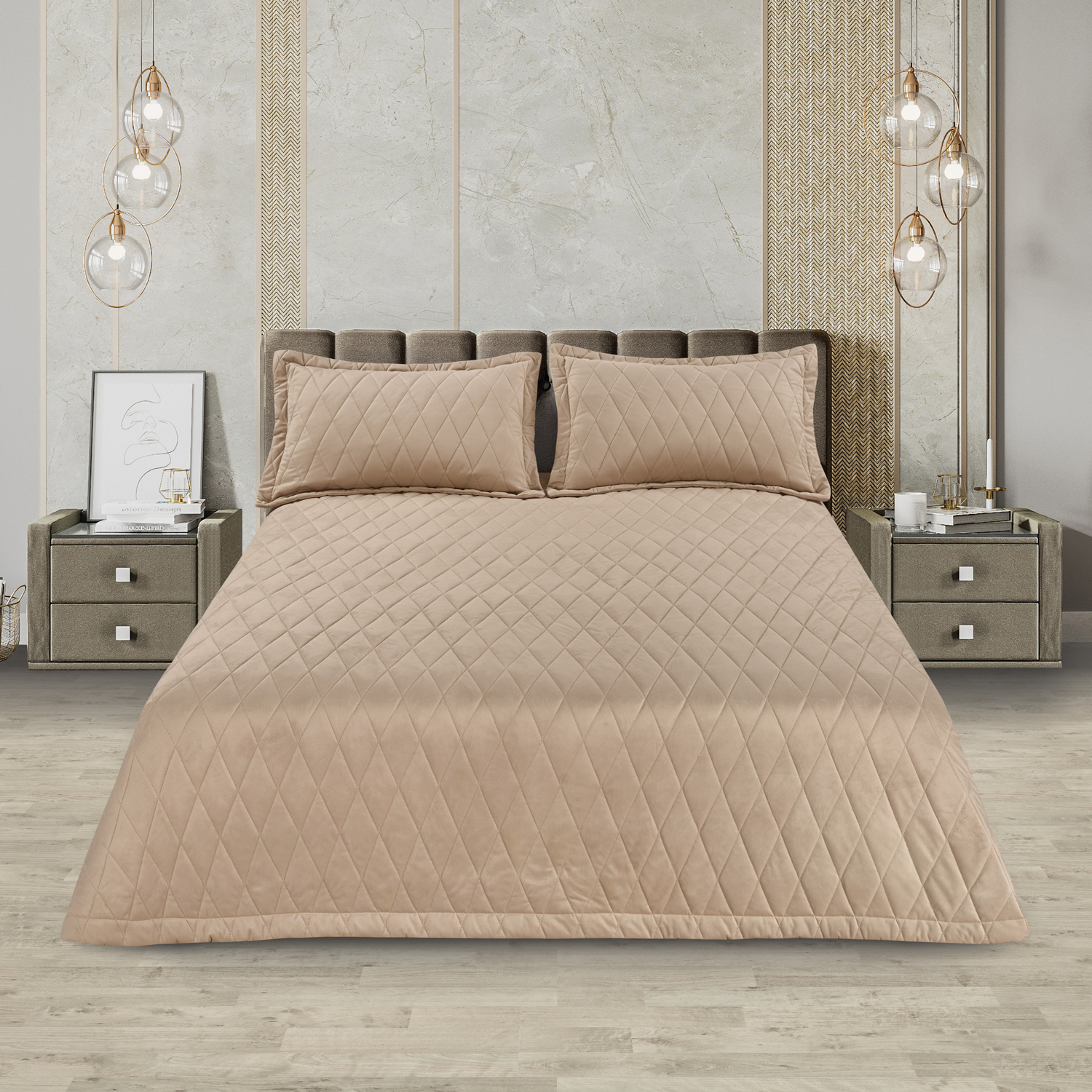 Покрывало ультрастеп Bellini с наволочками -2шт п/э Марианна, 93, песочный