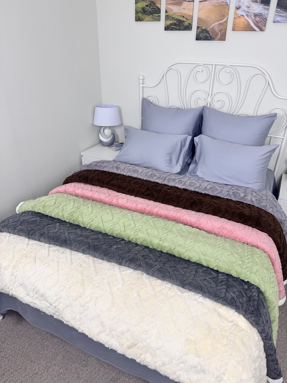 Плед велсофт духсторонний косичка СД