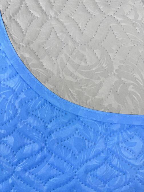 Покрывало окантованное микрофибра Viola, ПС-030, голубой/серый