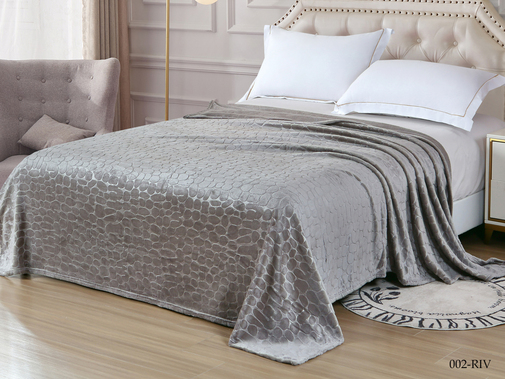 Плед однотонный жаккард Riviera Реноме, RIV-002 серый металлик