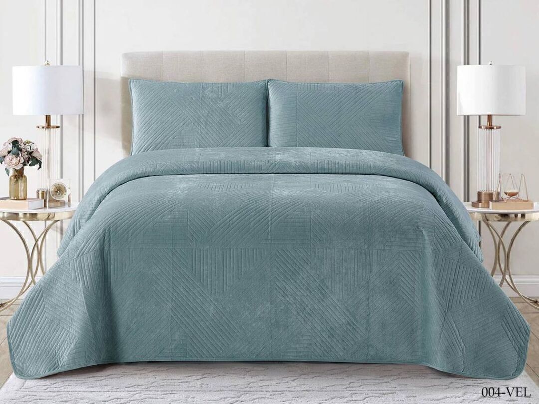 Покрывало велюровое Velluto  с наволочками -2шт Клео, VEL-004