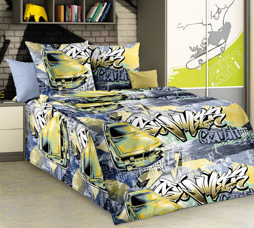 КПБ детский перкаль Бамбино<Уличные гонки-1>