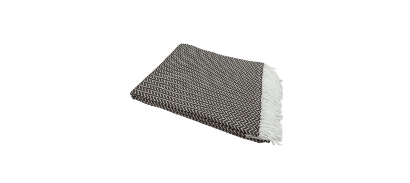 Плед Валенсия с бахромой Влади, белый-коричневый, КОРДИЛЬЕРЫ