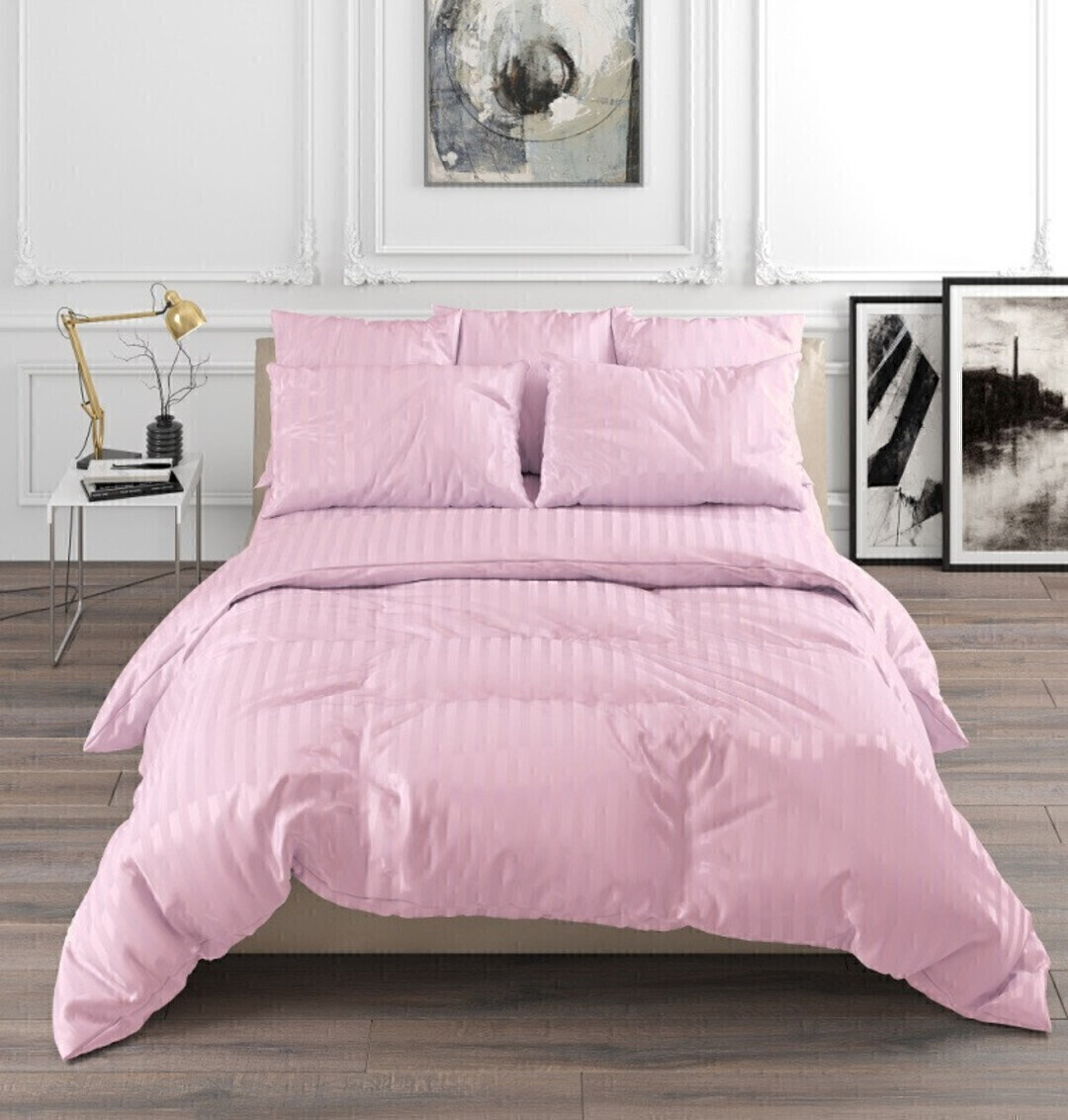 КПБ  страйп-сатин Viola<СС-018 розовый Скидка Акция26>