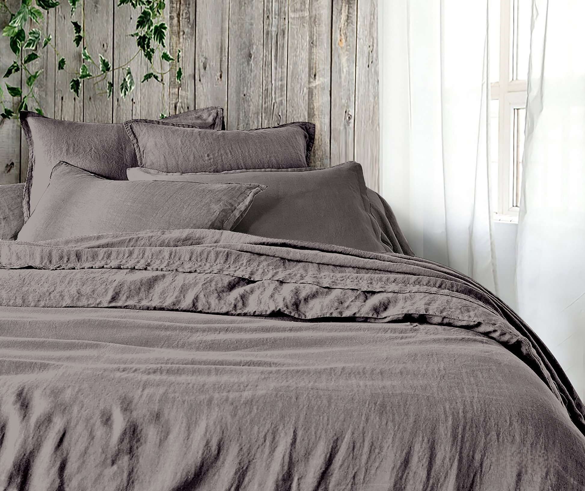 КПБ  теплый лен с простыней на резинке (160*200*30) Koenigson<17-1506 Niklas>