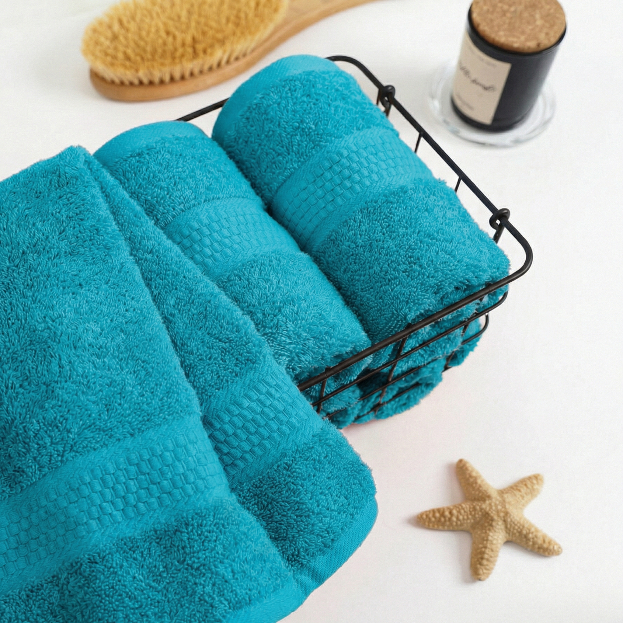 Полотенце махровое Соты 400гр/м2, 504 сине-зеленый