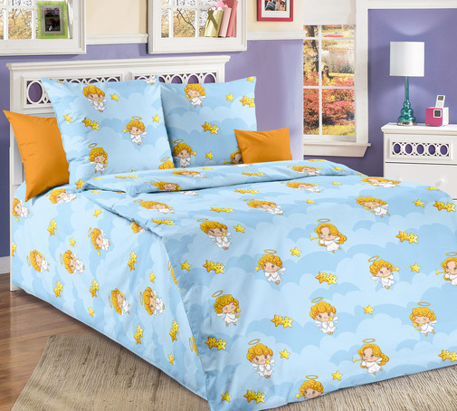 КПБ в кроватку перкаль Бамбино<Ангел-хранитель-1>