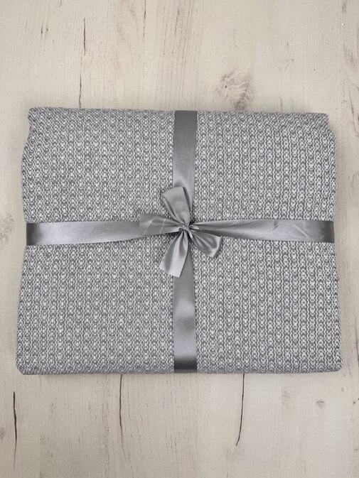 Плед Валенсия с бахромой Влади, белый дымчатый, BOUCLE REPS