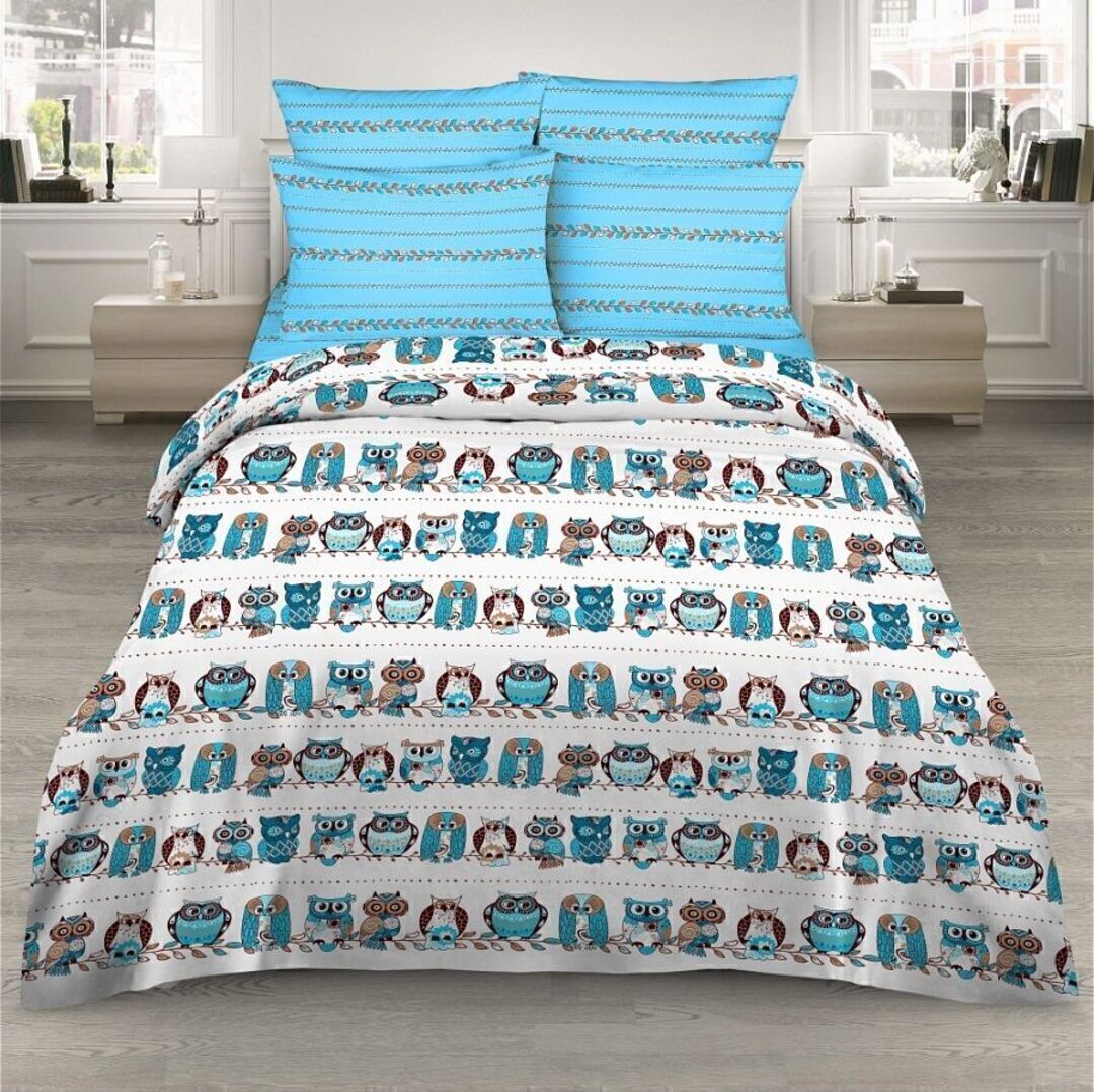 КПБ бязь Василиса/Delight<7184-1 Совы Скидка>