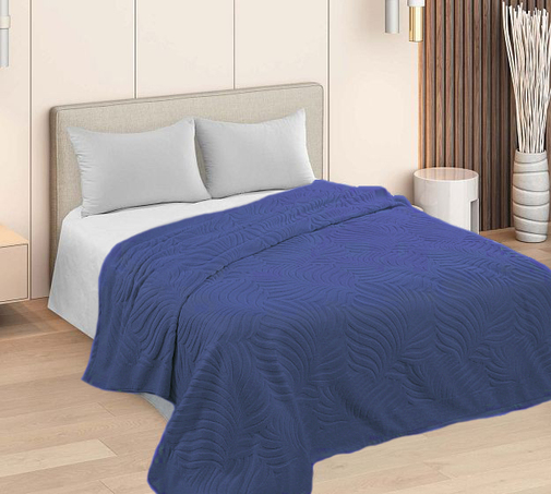 Покрывало махровое Жаккард 450гр. Узбекистан, темно-синий