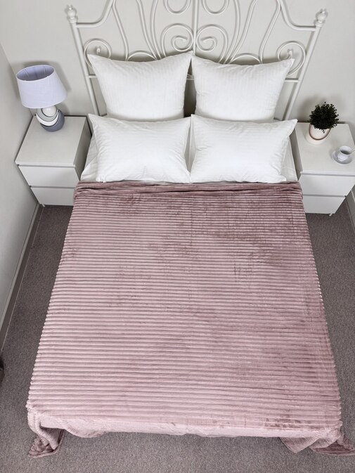 Плед однотонный жаккард в пакете Реноме, 003 орризонте мокко