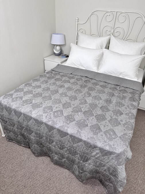 Покрывало хлопковое 46..347 7Я, 4608347, темно-серый