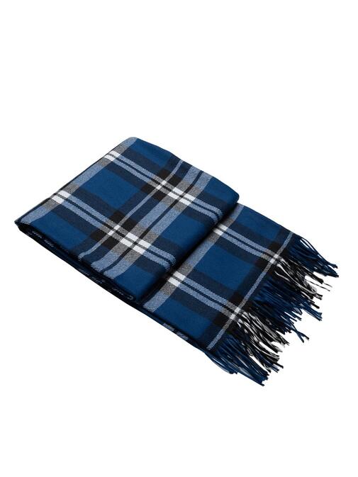 Плед Элис с бахромой Влади, синий-белый-т.синий, В8