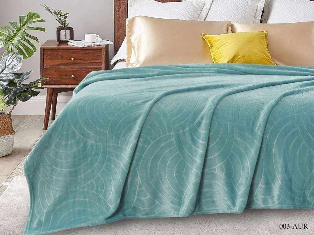 Плед однотонный жаккард Элит Реноме, 003 аура бирюзовый