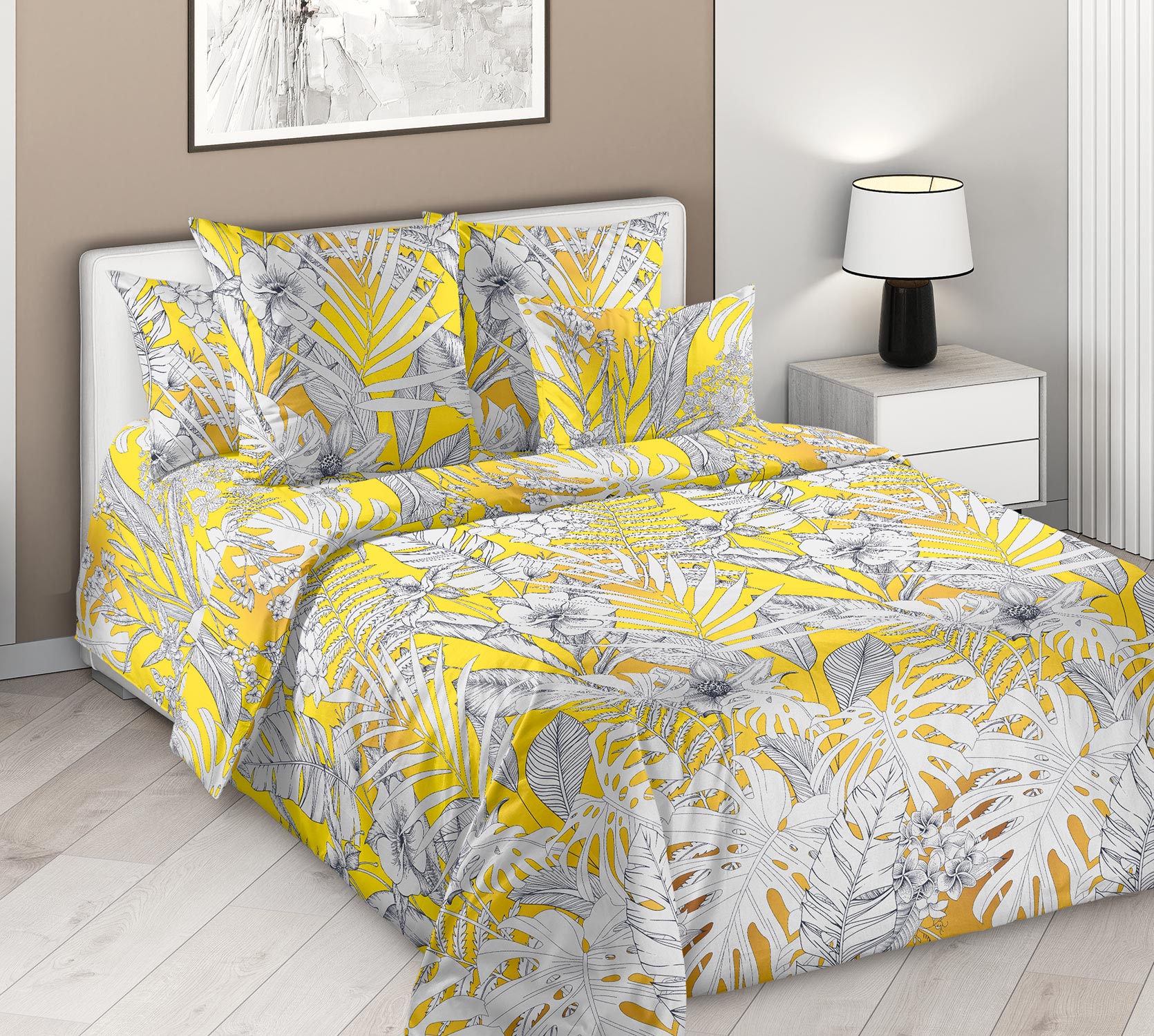 КПБ перкаль Королевское искушение с гл/кр простыней<Летний зной-1>