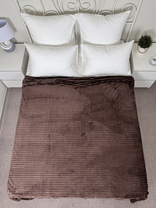 Плед однотонный жаккард Элит Реноме, 004 орризонте шоколад